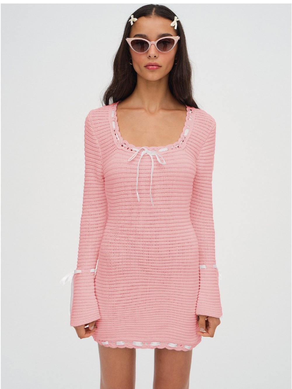 Pink Knit Sweater Dress